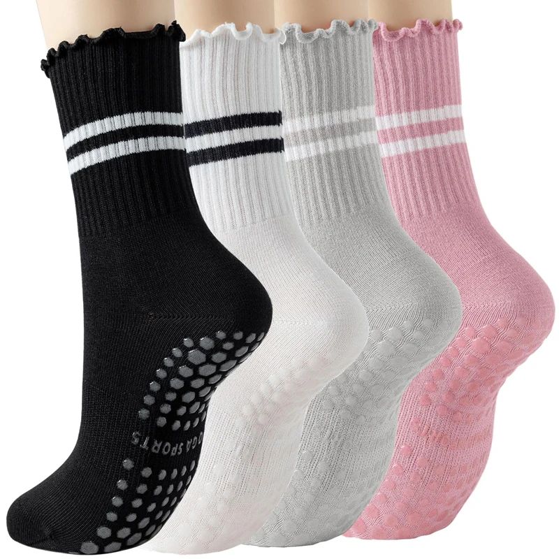 Grip Sock Yoga - 4 pairs Yawlsow 4 Pairs Pilates