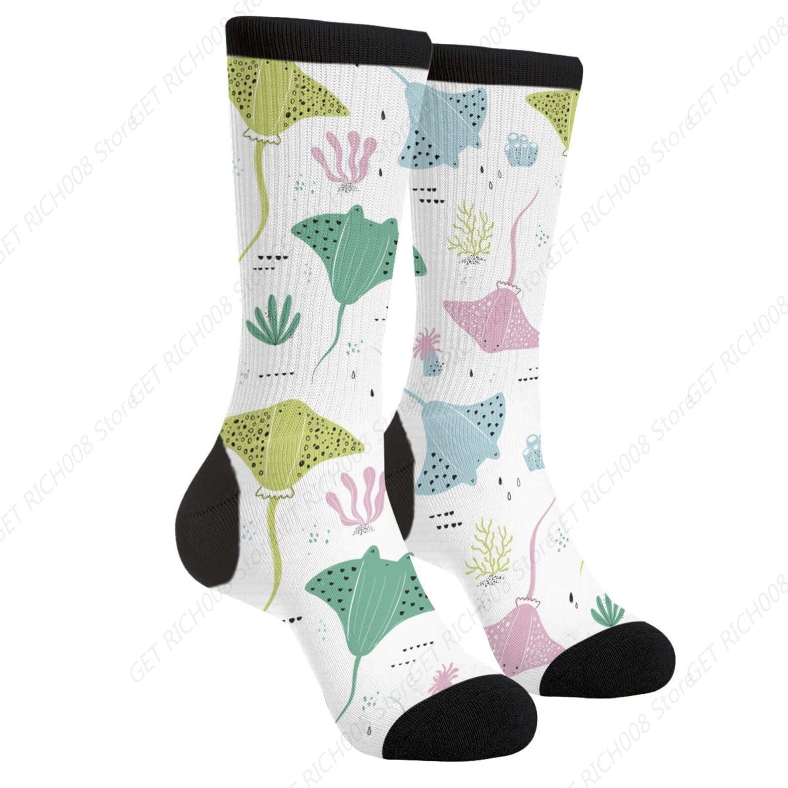 Dress Sock Men - Stingrays Scandinavian Style Sea Ocean Manta