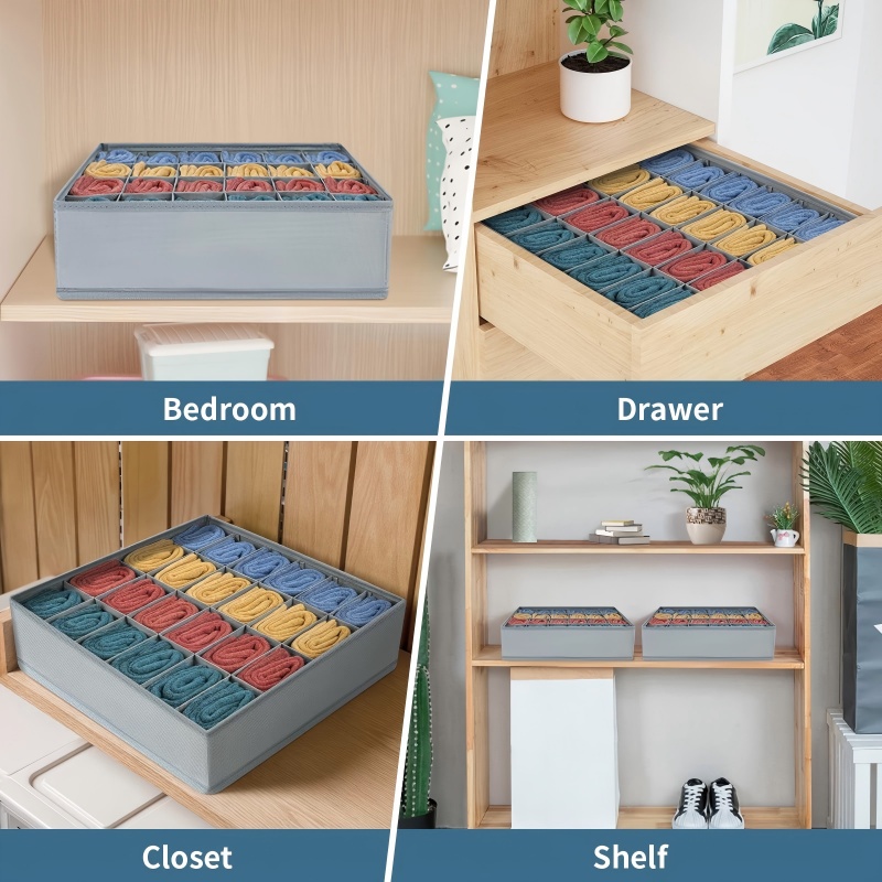 24 Grid Foldable Storage Organ - مراجعة Sock Organizer Tray وسعره