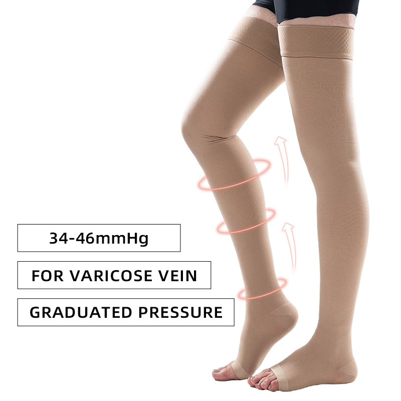 1Pair Thigh High Open Toe Medi - مراجعة Compression Sock Medical وسعره