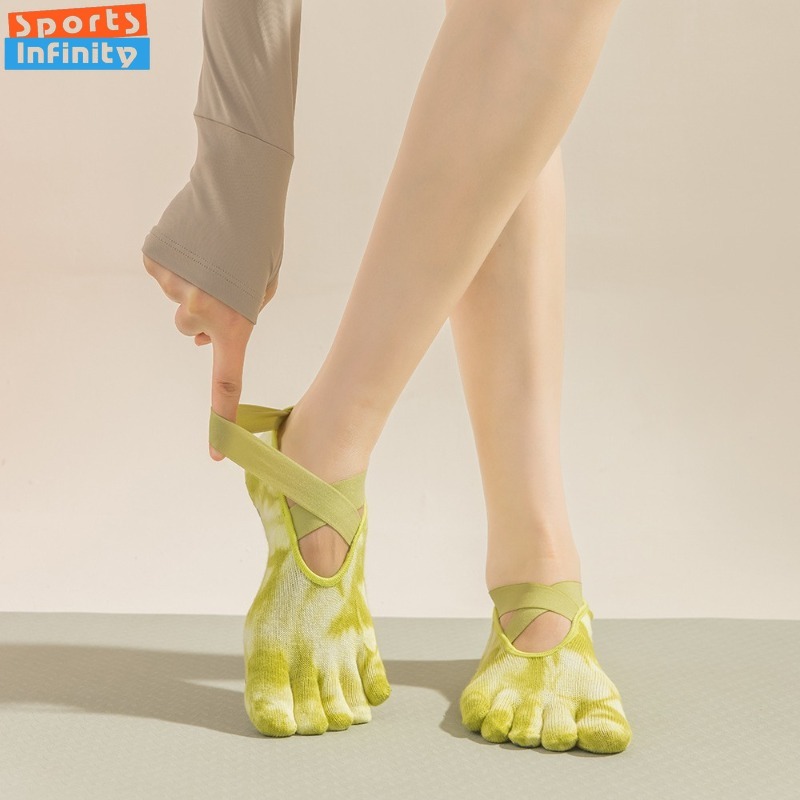New Non Slip Tie Dye Five Fing - مراجعة Toe Sock Split وسعره