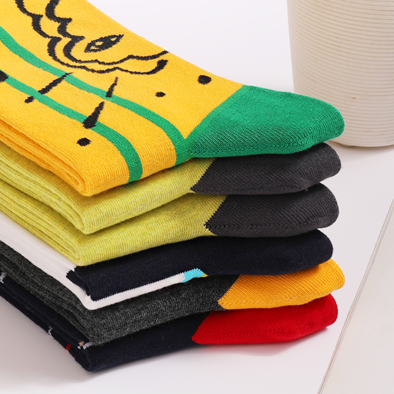5Pairs Mens Fun Dress Socks, P - مراجعة Cotton Crew Sock Pack وسعره