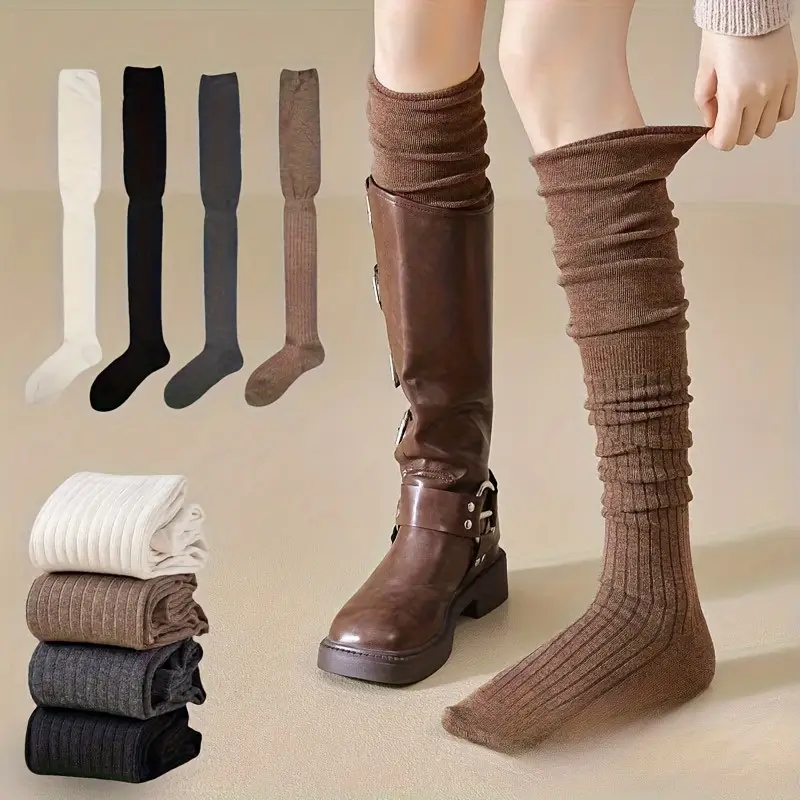 1-10Pairs Women’s Over-the-Kne - مراجعة Boot Sock Slouchy وسعره
