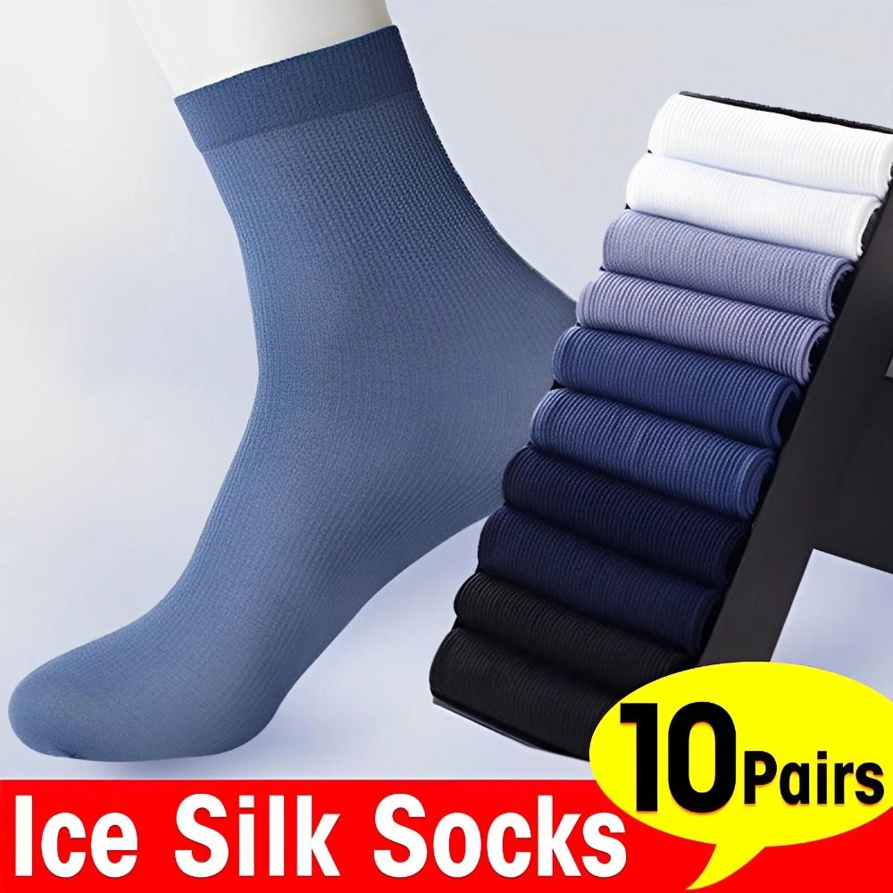 10pairs New Breathable Men Ice - مراجعة Silk Sock Bamboo وسعره