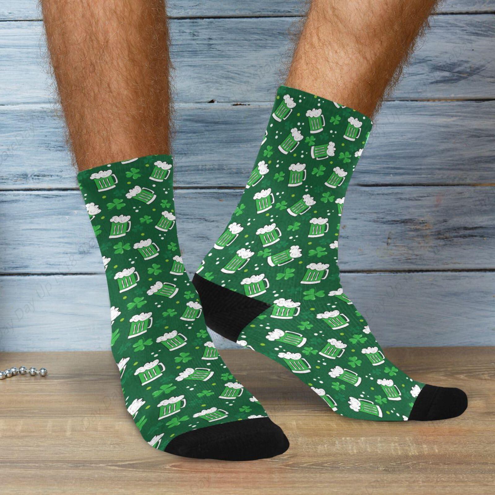 Green Clover Leaf Beer St. Pat - مراجعة Cotton Crew Sock Pack وسعره