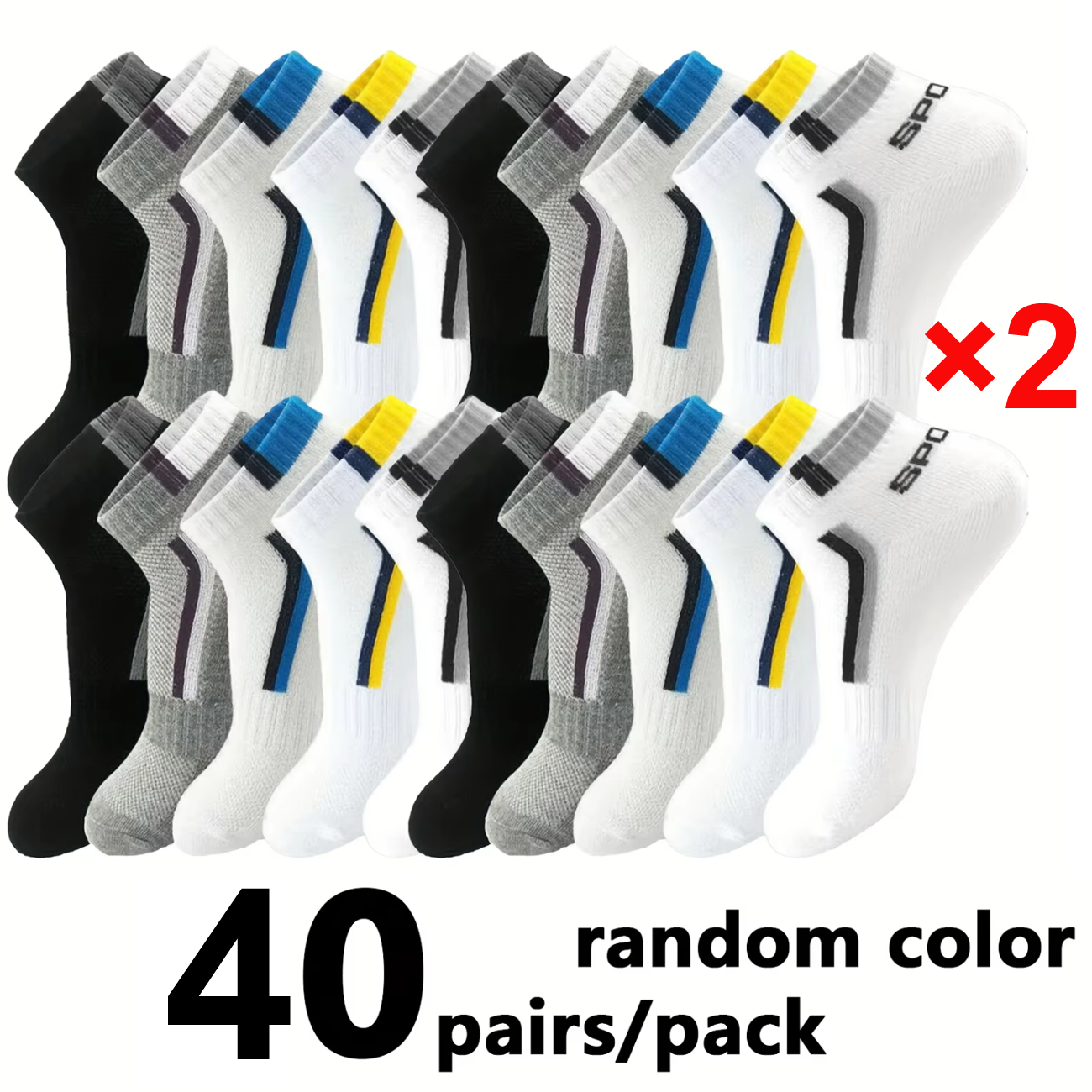 5/40 Pairs Mens Ankle Boat Soc - مراجعة Ankle Sock Low Cut وسعره