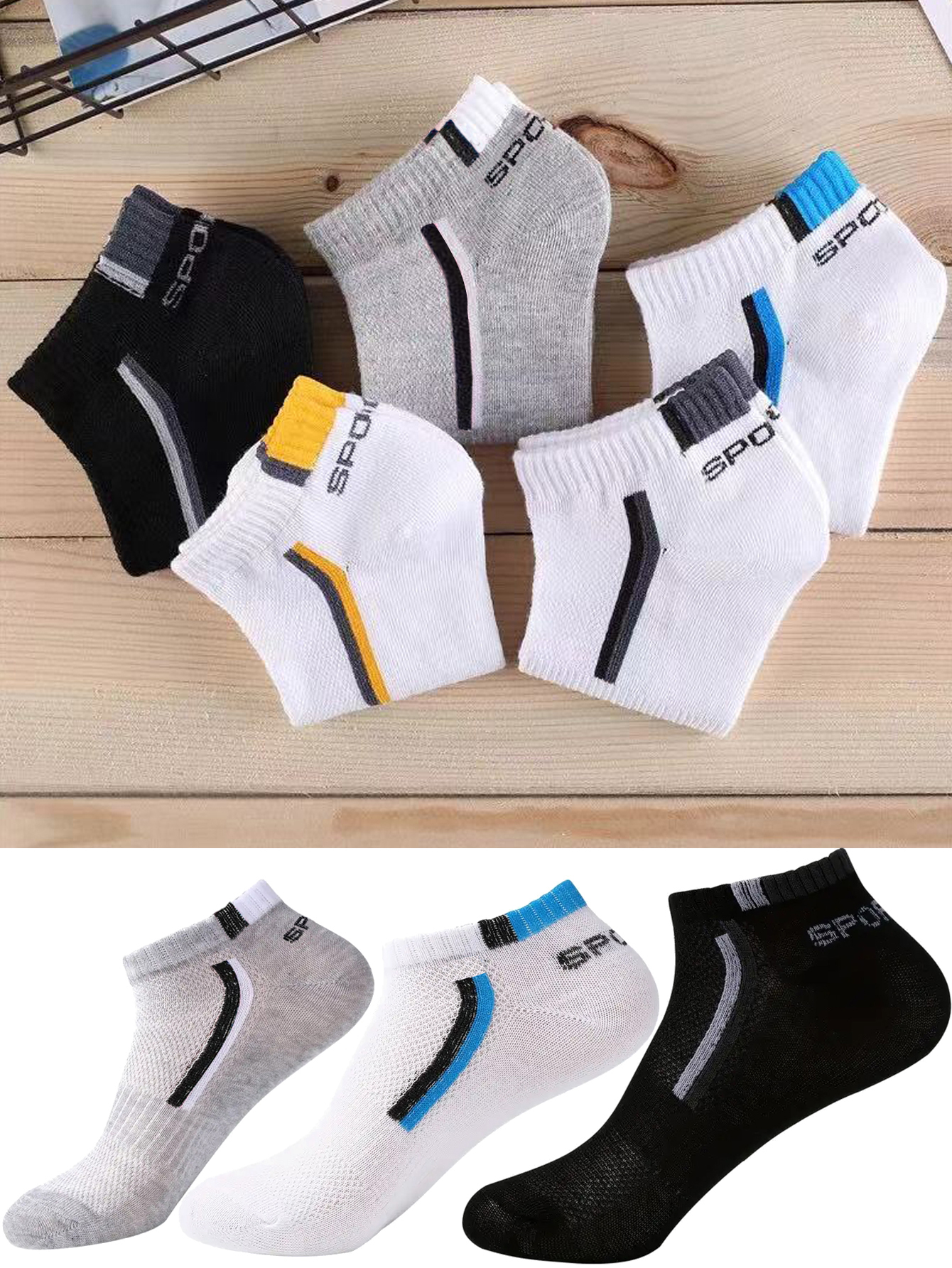 5/40 Pairs Mens Ankle Boat Soc - مراجعة Ankle Sock Low Cut وسعره