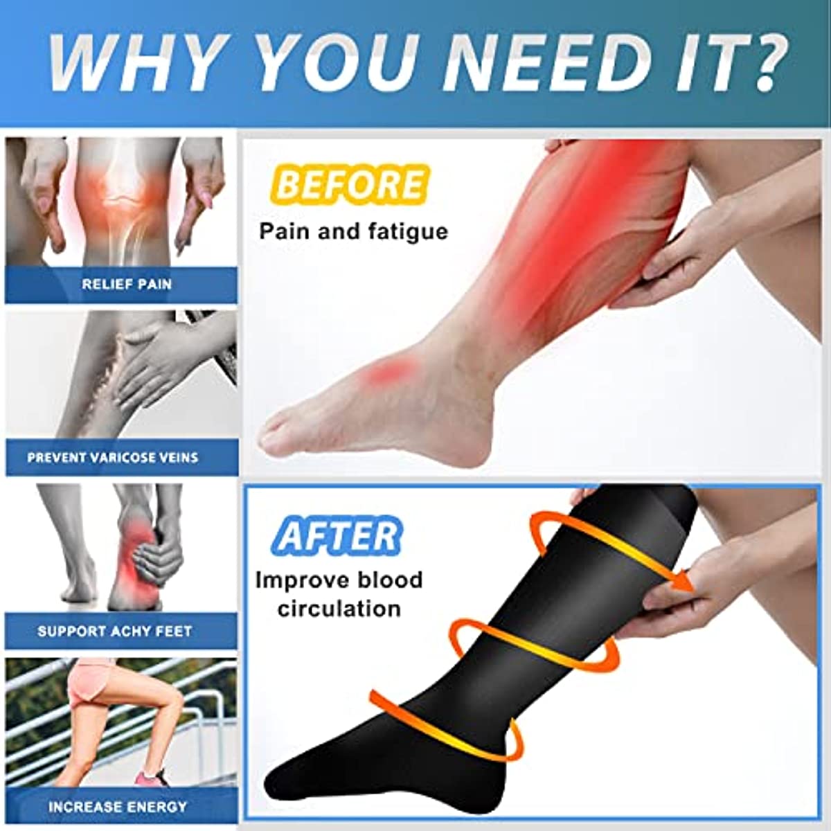 7 Pair Compression Socks Women - مراجعة Compression Sock Medical وسعره