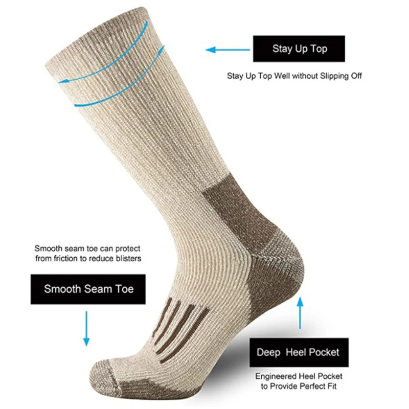 80% Wool Socks Warm Thicken Hi - مراجعة Wool Hiking Sock وسعره