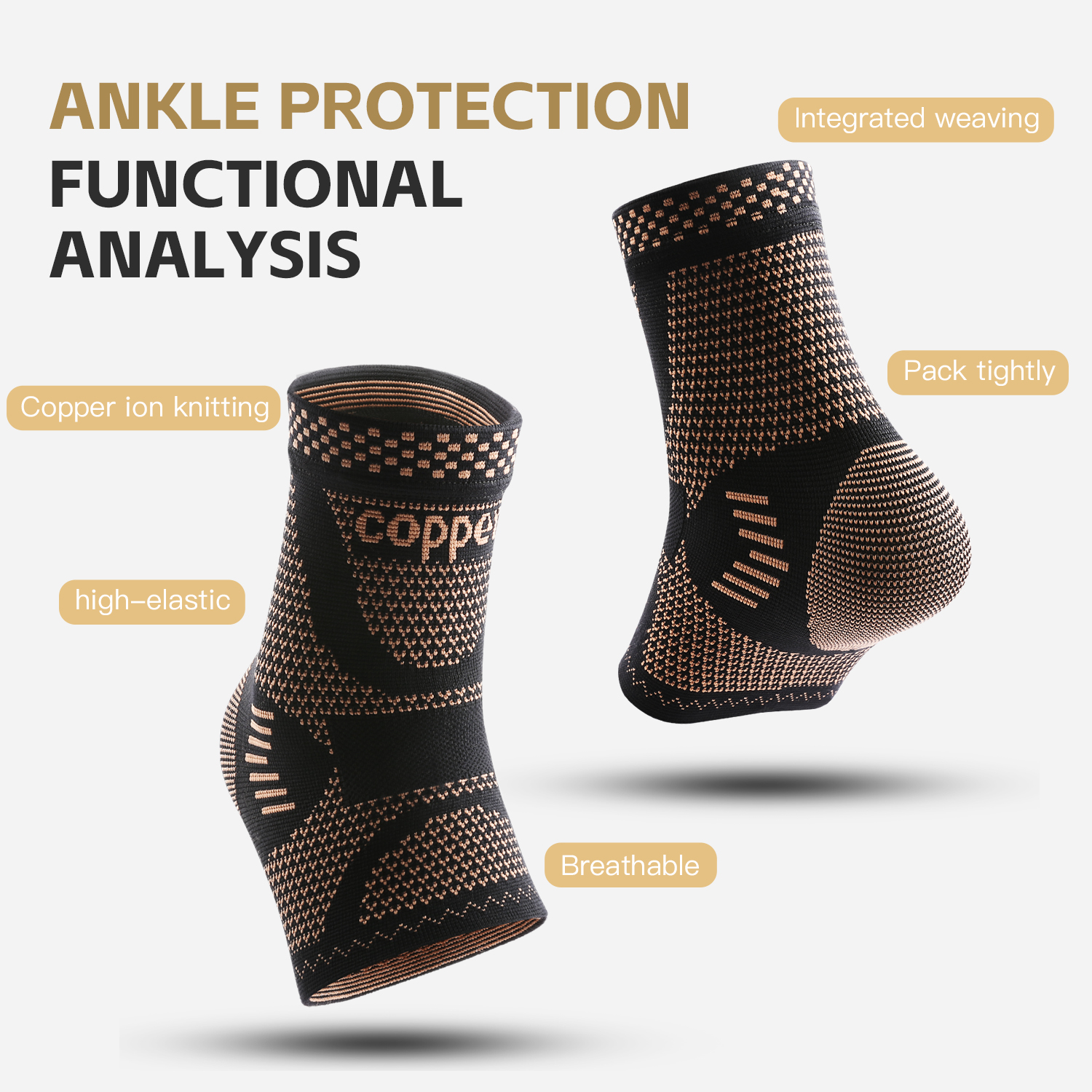 1/2 piece Copper Ankle Brace,I - مراجعة Ankle Brace Sock وسعره