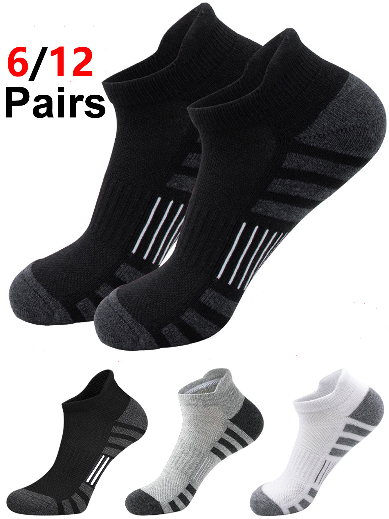 6/24 Pairs Cushioned Breathabl - مراجعة Athletic Sock Cushion وسعره