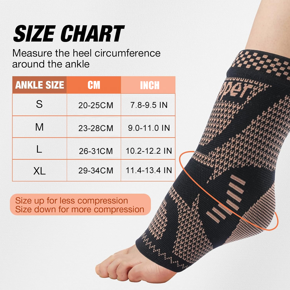 2PCS Copper Ankle Brace Suppor - مراجعة Ankle Brace Sock وسعره