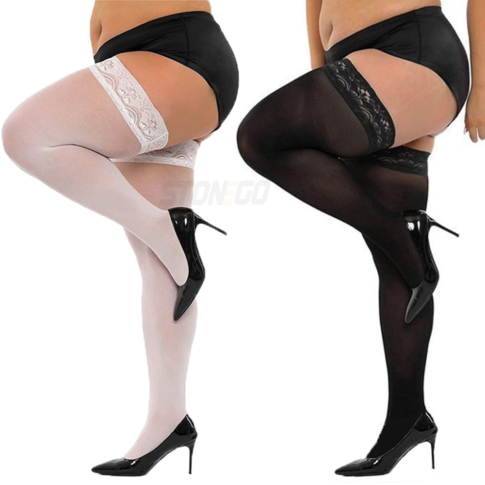 Plus Big Size Woman's Ultra-th - مراجعة Thigh High Sock Stay Up وسعره