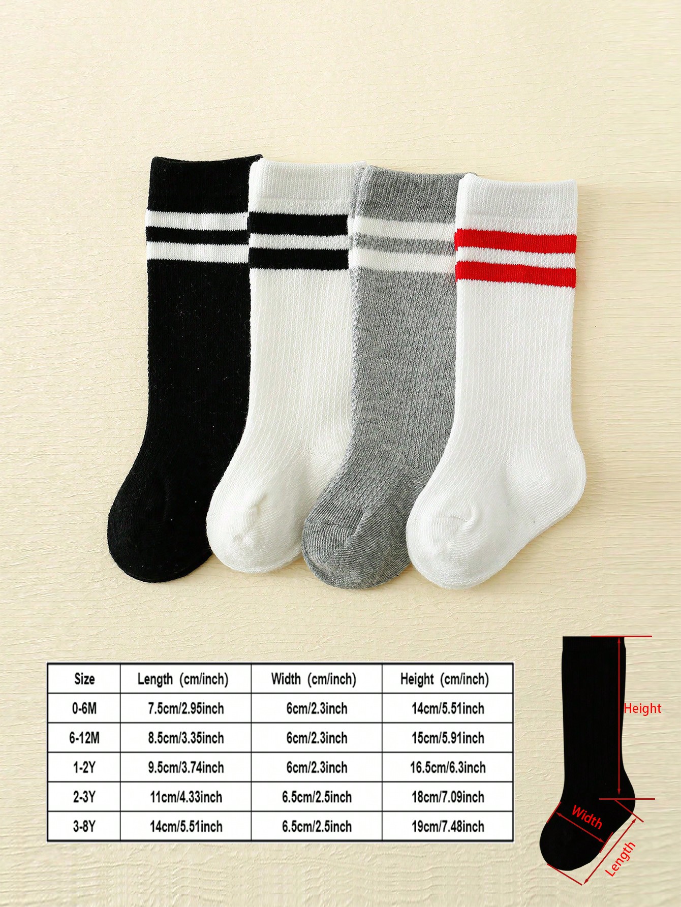 4-Pack Baby Toddler Striped Cr - مراجعة Cotton Crew Sock Pack وسعره