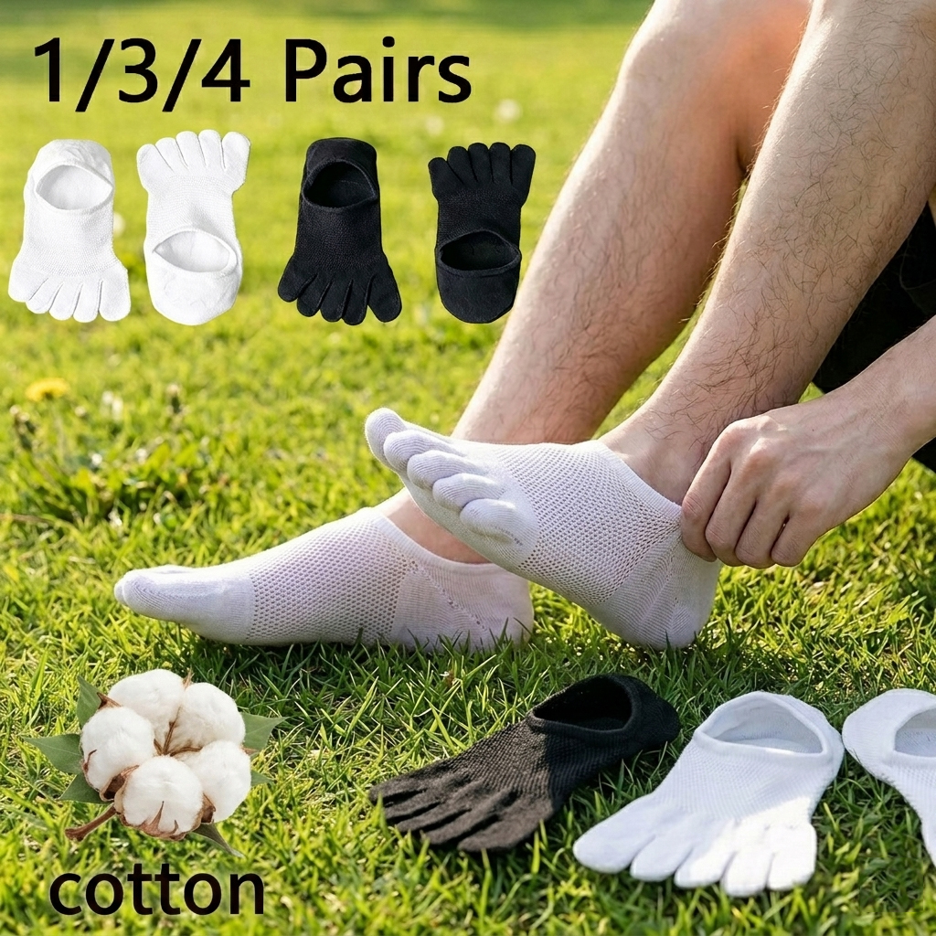 1/3/4 Pairs,Unisex Cotton Five - مراجعة Toe Sock Split وسعره