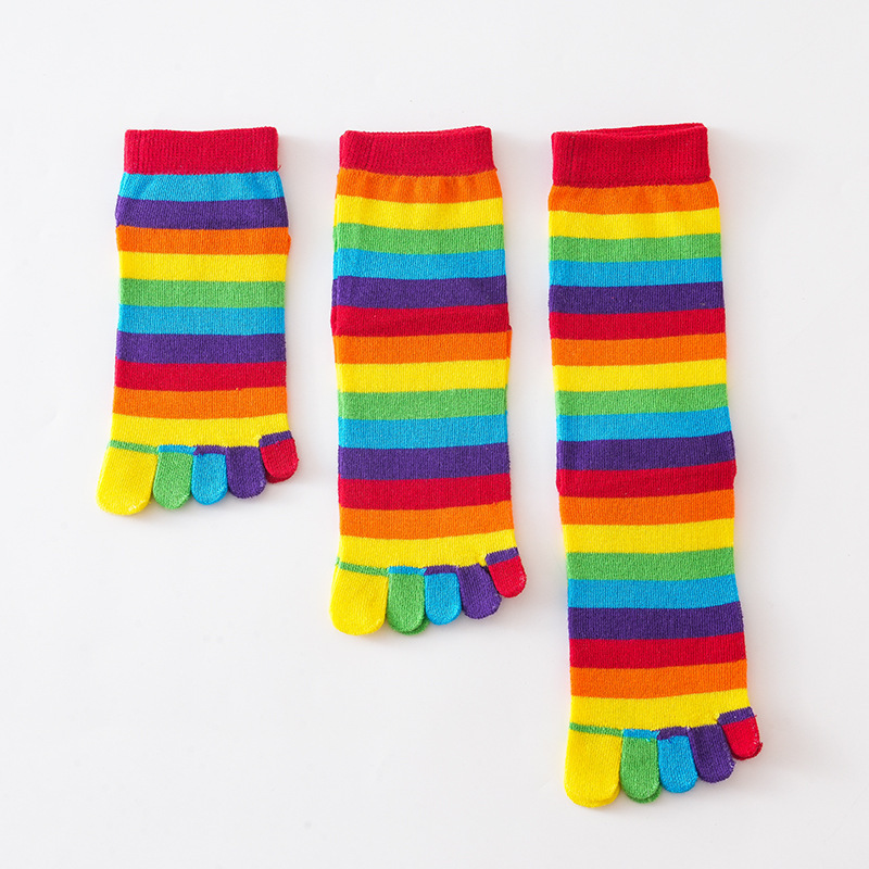 Women's Socks Rainbow Striped  - مراجعة Toe Sock Split وسعره