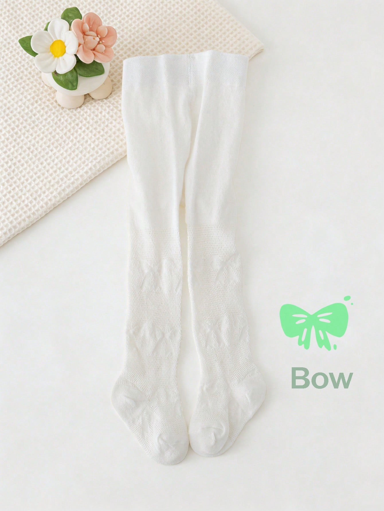 3/1 Pcs Girls White Bow Print  - مراجعة Tights Pantyhose Sheer وسعره