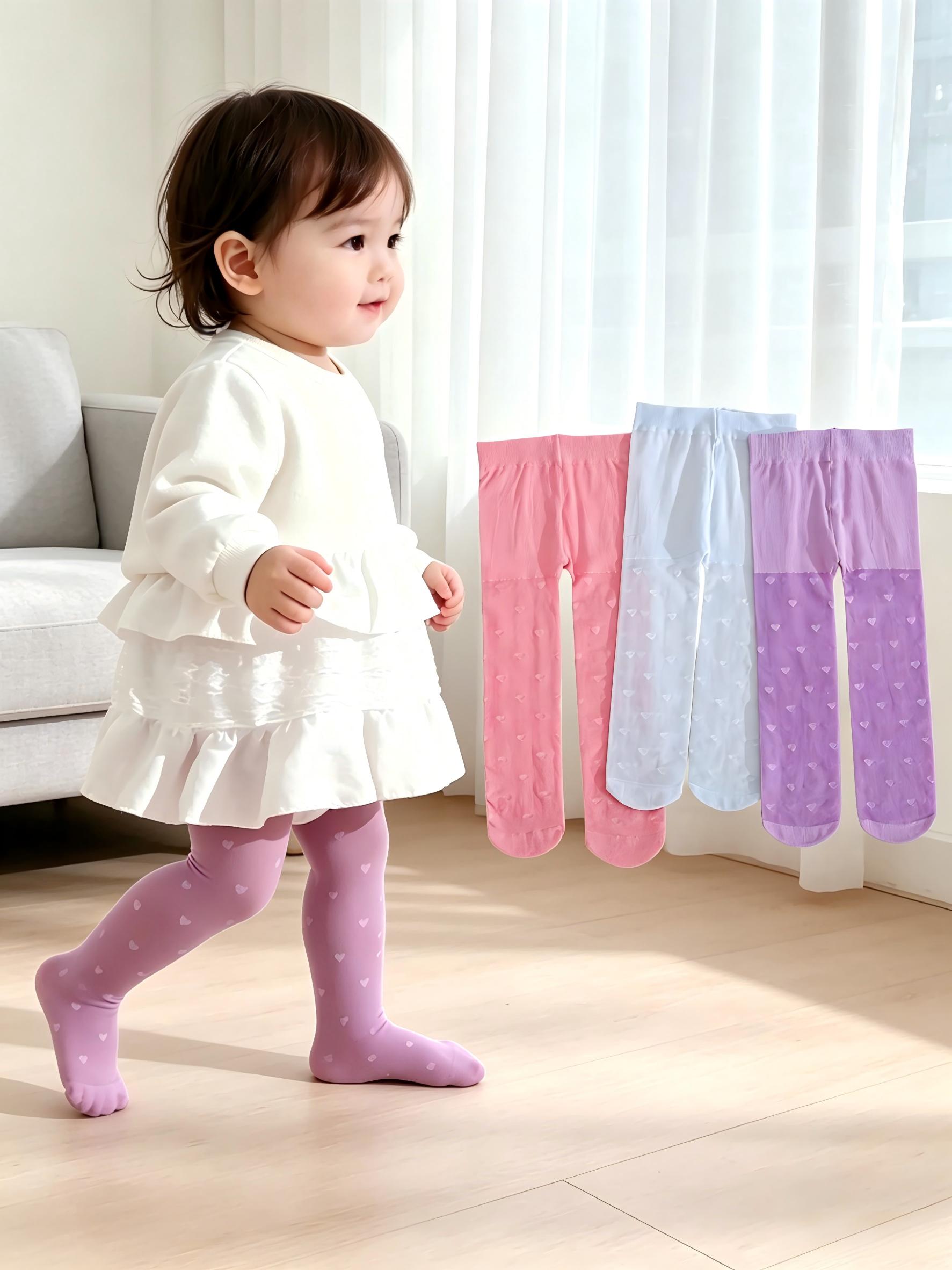 3PCS Toddler Girls Heart Print - مراجعة Tights Pantyhose Sheer وسعره