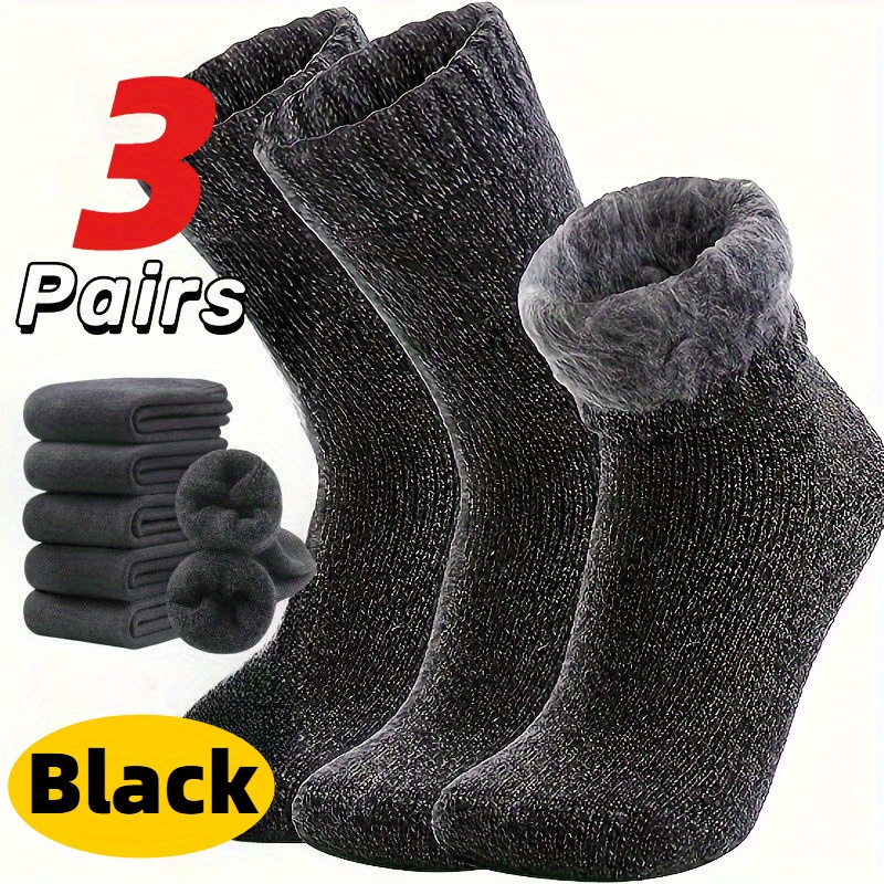 Three Pairs of Men'S Black Soc - مراجعة Thermal Sock Winter وسعره