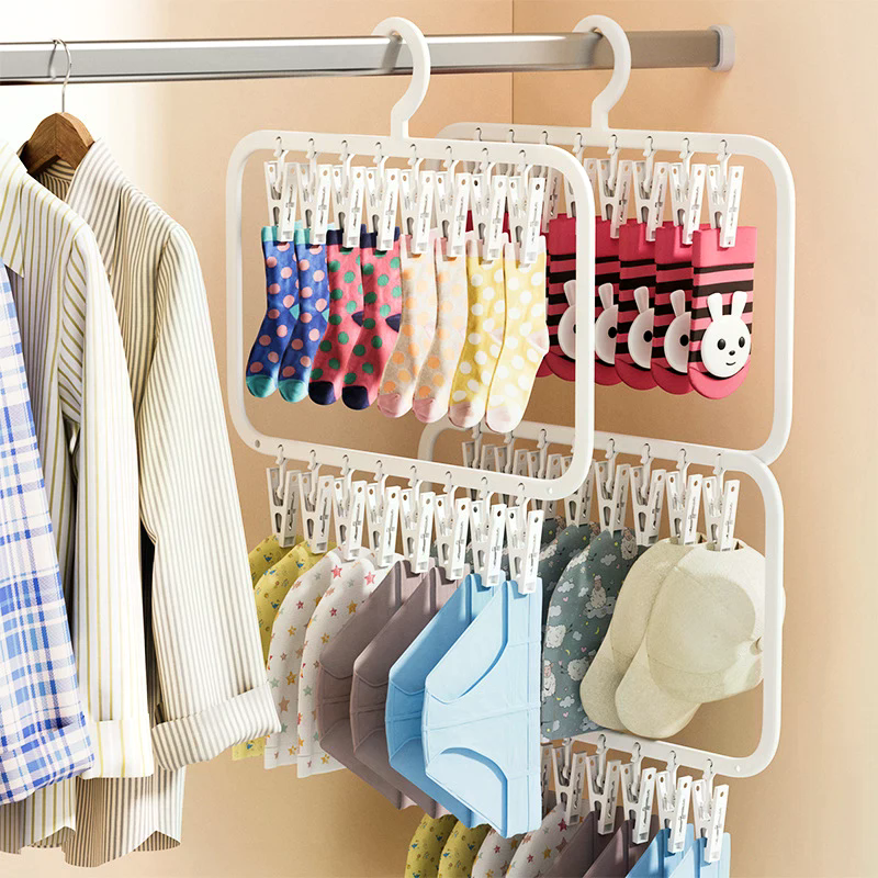 Multi-clip Sock Drying Rack Mu - مراجعة Sock Organizer Tray وسعره