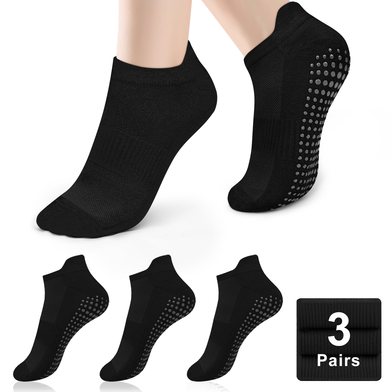 3 Pairs Yoga Socks Women Cotto - مراجعة No Show Sock Women وسعره
