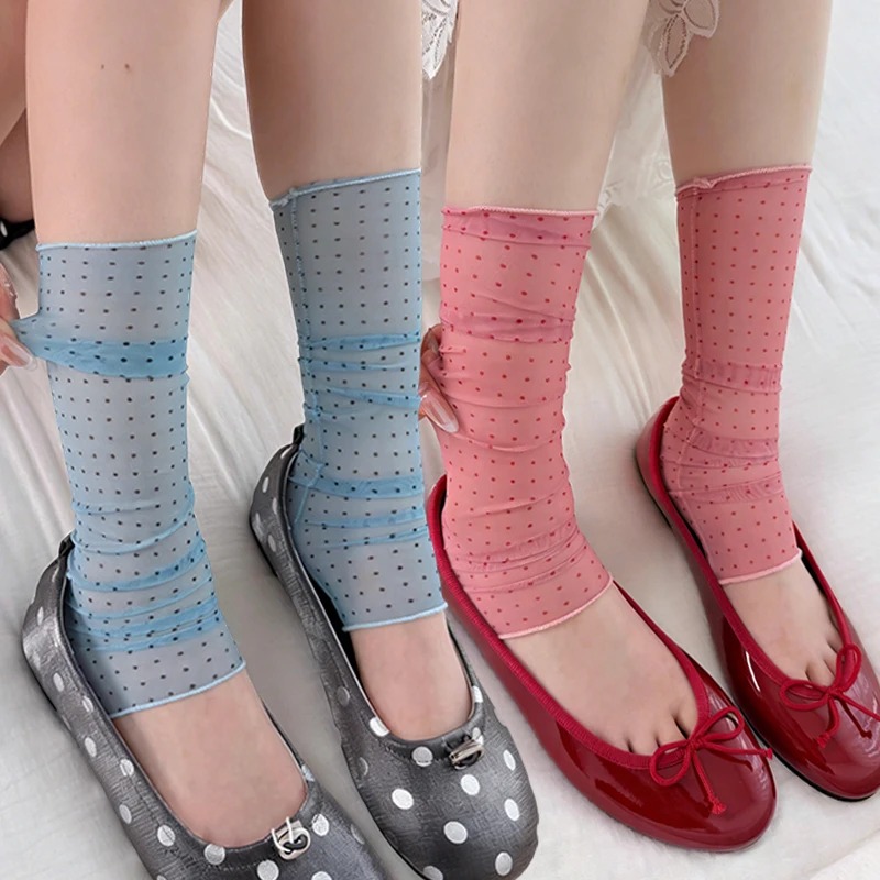 2026 Fashion Polka Dot Lace So - مراجعة Silk Sock Bamboo وسعره